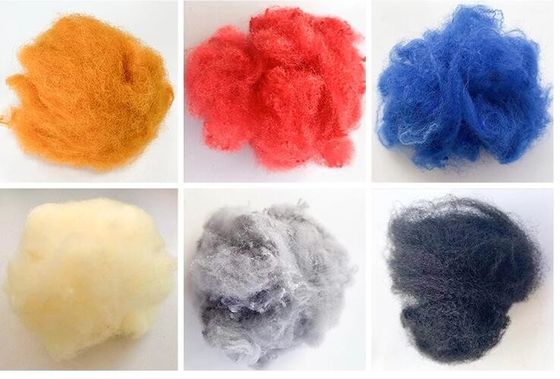 Colorful 76mm Polyester Staple Fiber PSF For Filling Non Woven Fabric Spinning