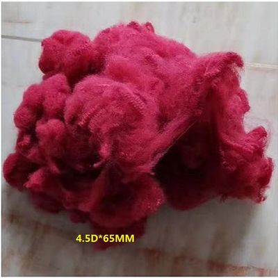2.5Dtex*51mm Solid Bright Red Recycled color polyester staple fiber for Filling Material, Non-Woven Fabric, Spinning