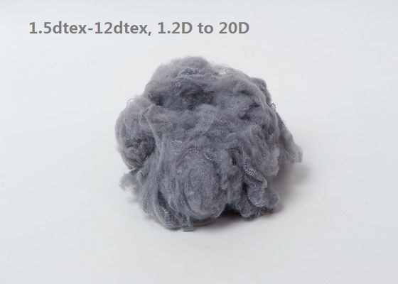 Premium Grey Polyester Raw Material Dyed Recycled Polyester Staple Fiber ISO9001