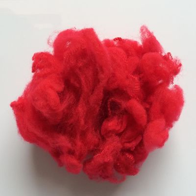 3Dx32MM Dope Dyed Red Recycled Polyester Staple Fiber For Artificial Fake Fur