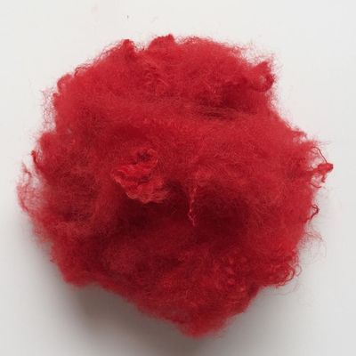 3Dx32MM Dope Dyed Red Recycled Polyester Staple Fiber For Artificial Fake Fur