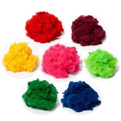 65mm Regenerated Polyester Staple Fiber For Nonwoven Fabrics 1.5dtex To 70dtex