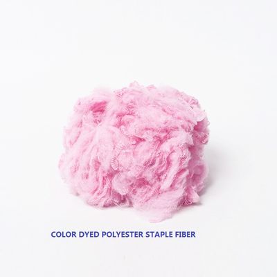 Industrial 1.2D 76mm Recycled Polyester Fiber Cherry Blossom Pink Polyester Raw Material