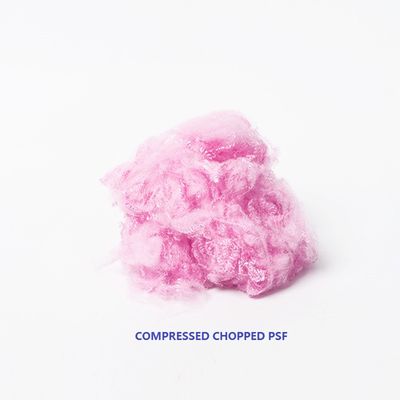 Industrial 1.2D 76mm Recycled Polyester Fiber Cherry Blossom Pink Polyester Raw Material