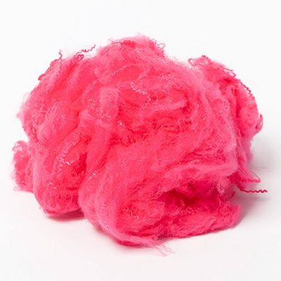 Industrial 1.2D 76mm Recycled Polyester Fiber Cherry Blossom Pink Polyester Raw Material