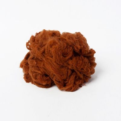 Camel Colored 1.2D 32mm Polyester Yarn Raw Material For Blankets