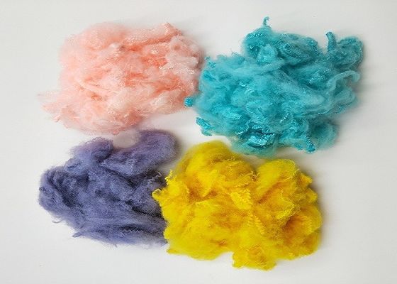 Non Silicon 65mm Dope Dyed Polyester Solid Recycled Polyester Fiber