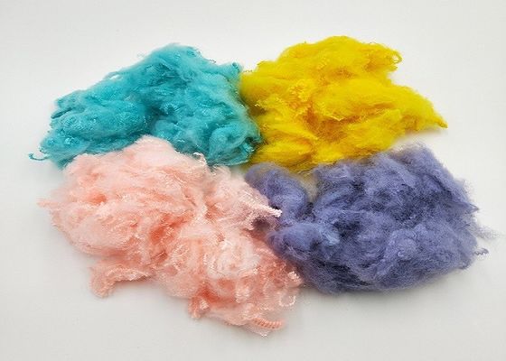 Non Silicon 65mm Dope Dyed Polyester Solid Recycled Polyester Fiber