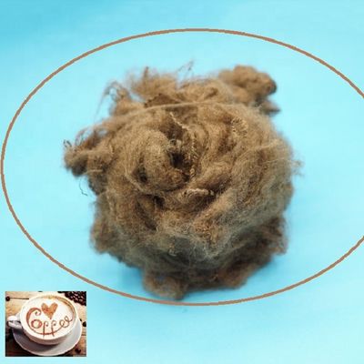 Virgin Grade Dope Dyed Polyester Coffee Color For Spinning
