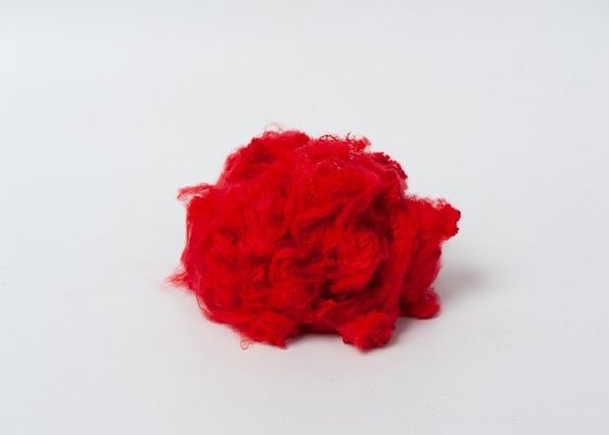 Red Recycled 1.5D Dope Dyed Polyester 25mm 100% Polyester Chip
