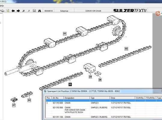 Conveyor Chain Weaving Loom Spare Parts Different Width Customzied Length