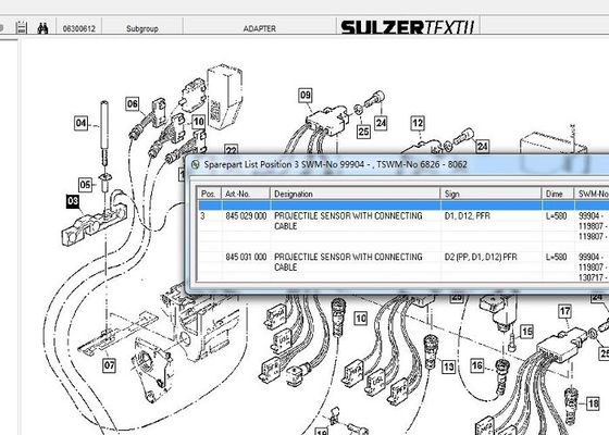 PFR Sensor Sulzer Weaving Machine Parts Proectile Sensor With Conecting Cable