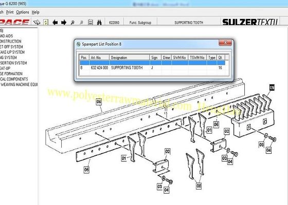 632424000 Sulzer Rapier Textile Machinery Spare Parts G6100 G6200 G6300 F2001