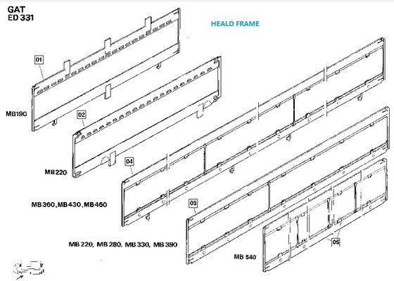 Heald Frame Textile Machinery Spare Parts , Sulzer Loom Parts Aluminum Alloy