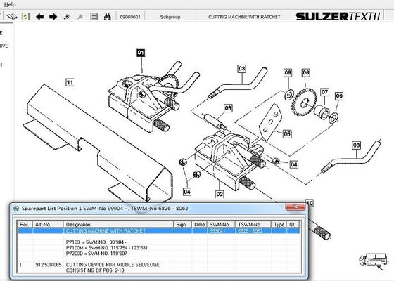 Cutting Device Textile Machinery Spare Parts For Middle Selvage With Ratchet